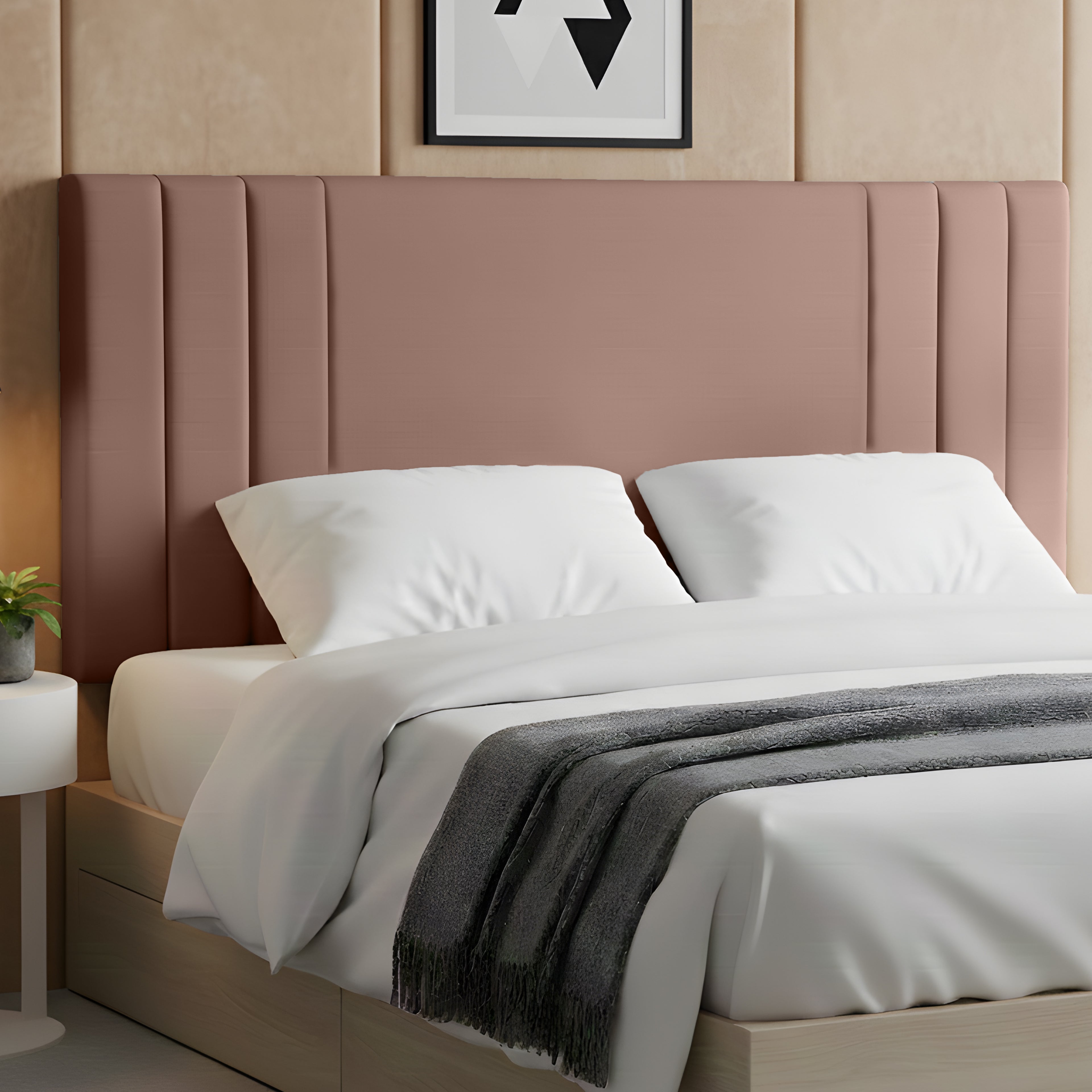 24" Rio Plush Fabric Upholstered Headboard – Padded Divan Bed Headboard