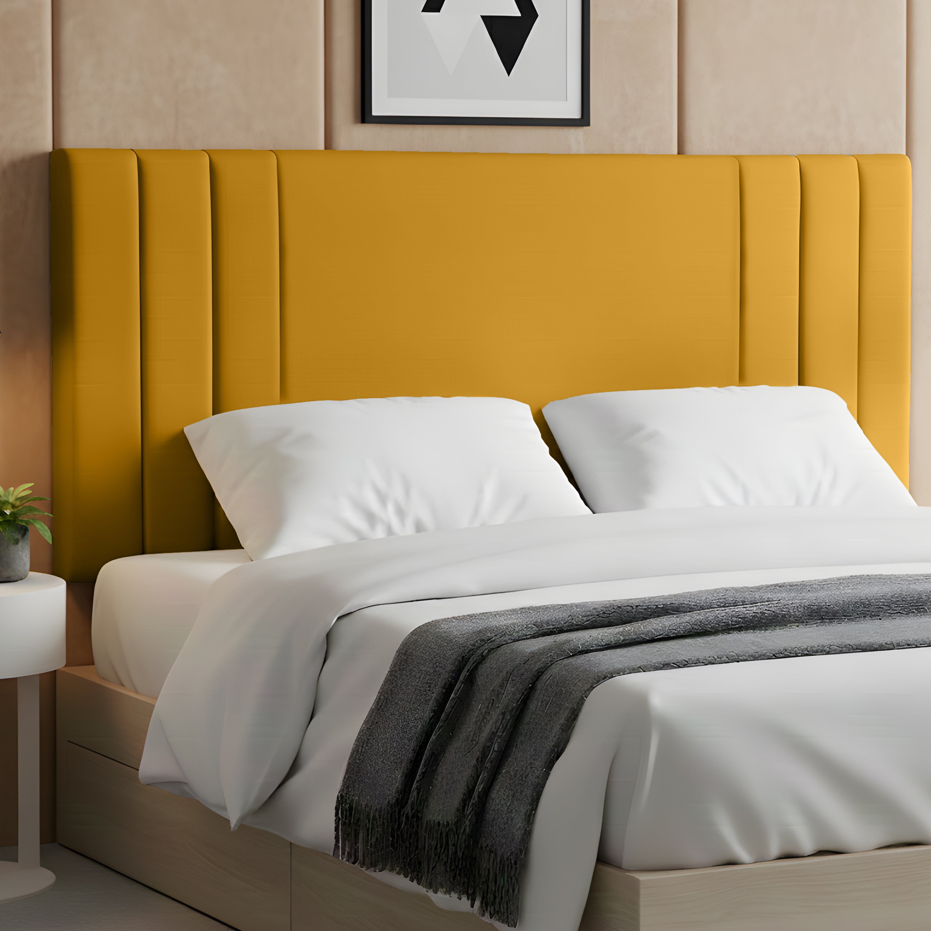24" Rio Plush Fabric Upholstered Headboard – Padded Divan Bed Headboard