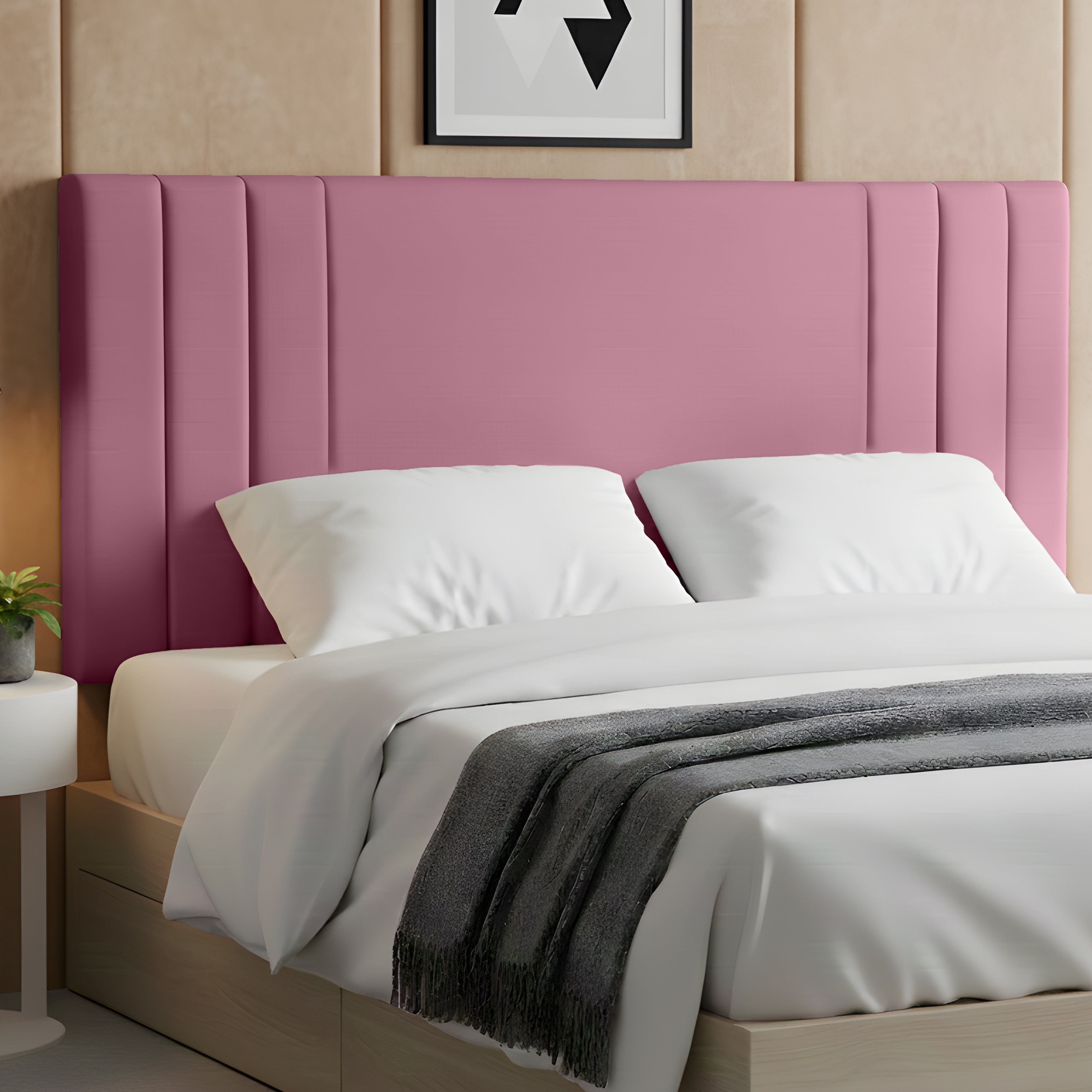 24" Rio Plush Fabric Upholstered Headboard – Padded Divan Bed Headboard
