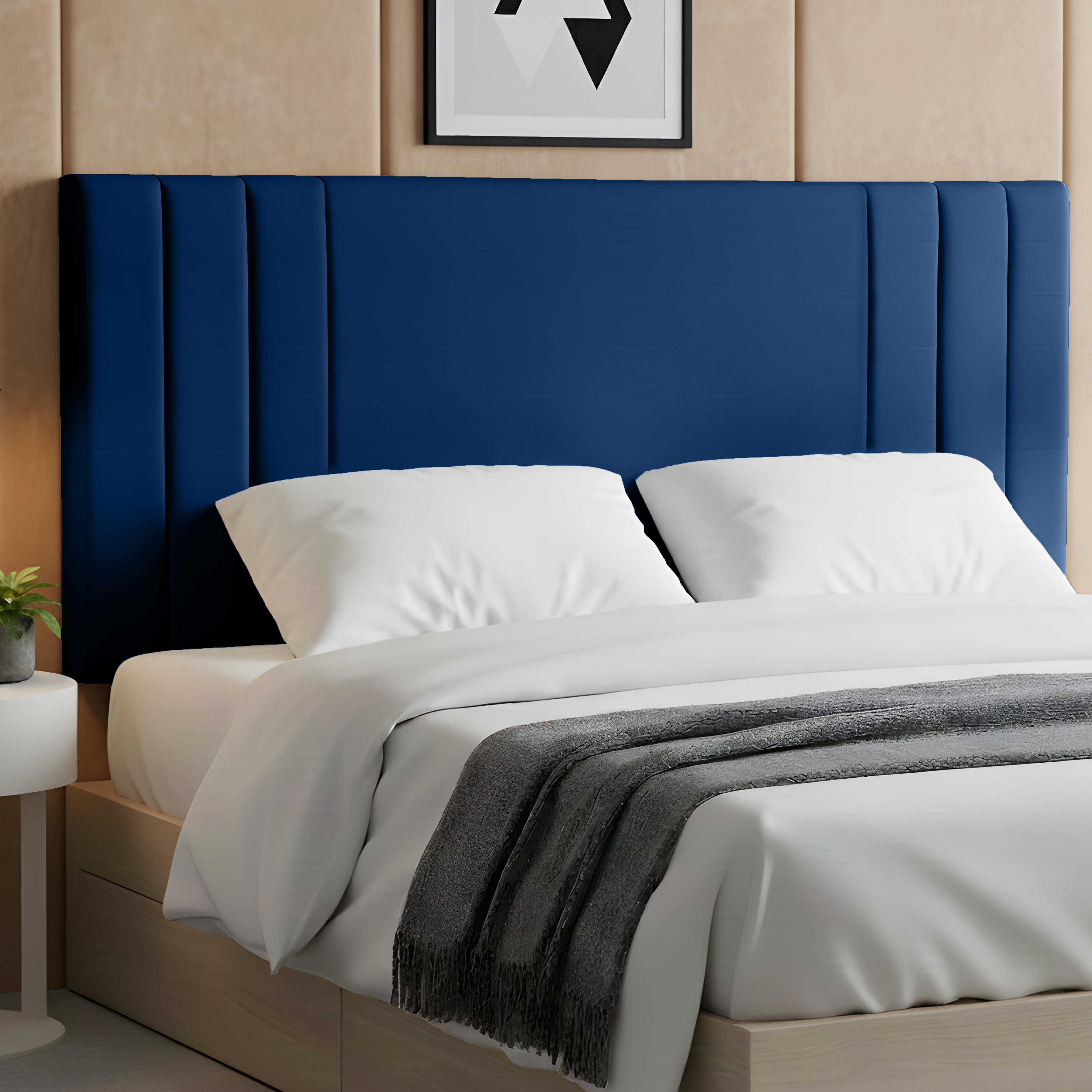 24" Rio Plush Fabric Upholstered Headboard – Padded Divan Bed Headboard