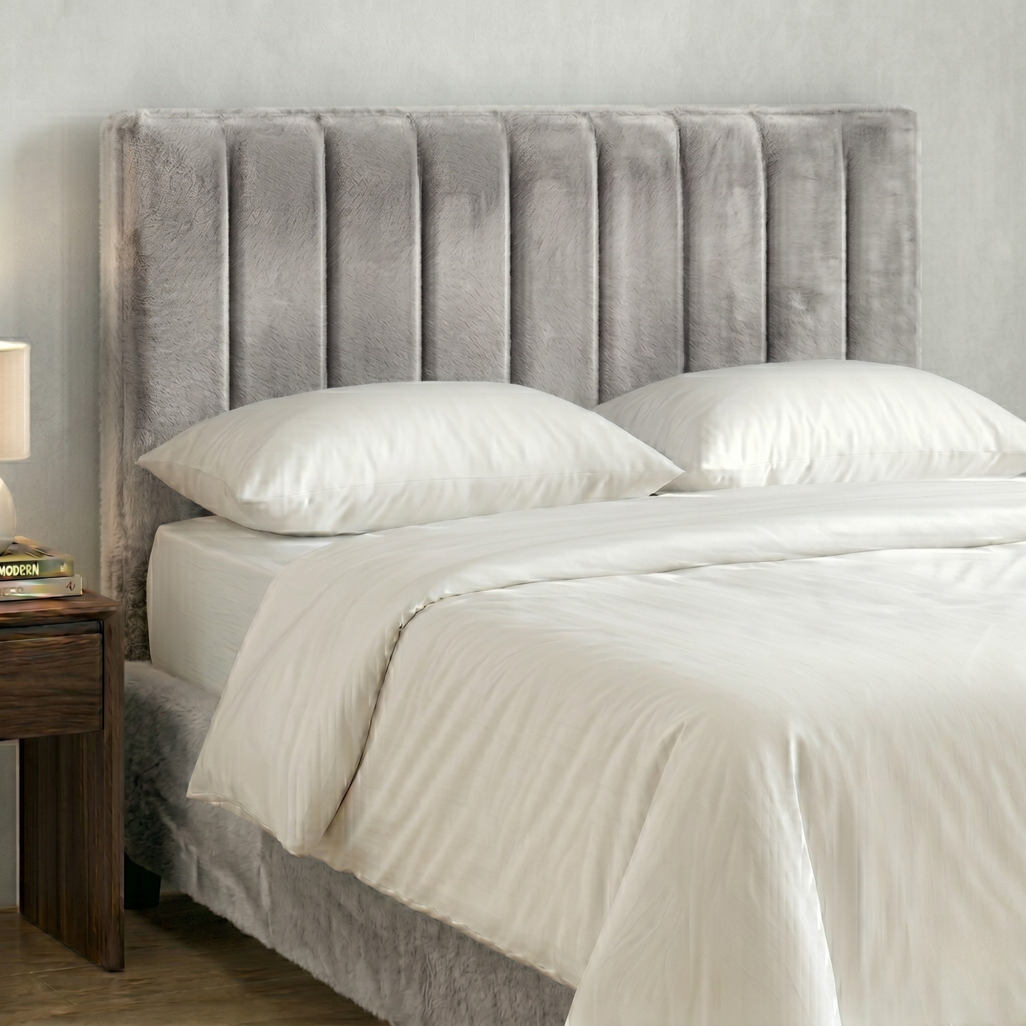 24" Plush Fabric Upholstered Headboard 9VP Padded Divan Bed Headboard