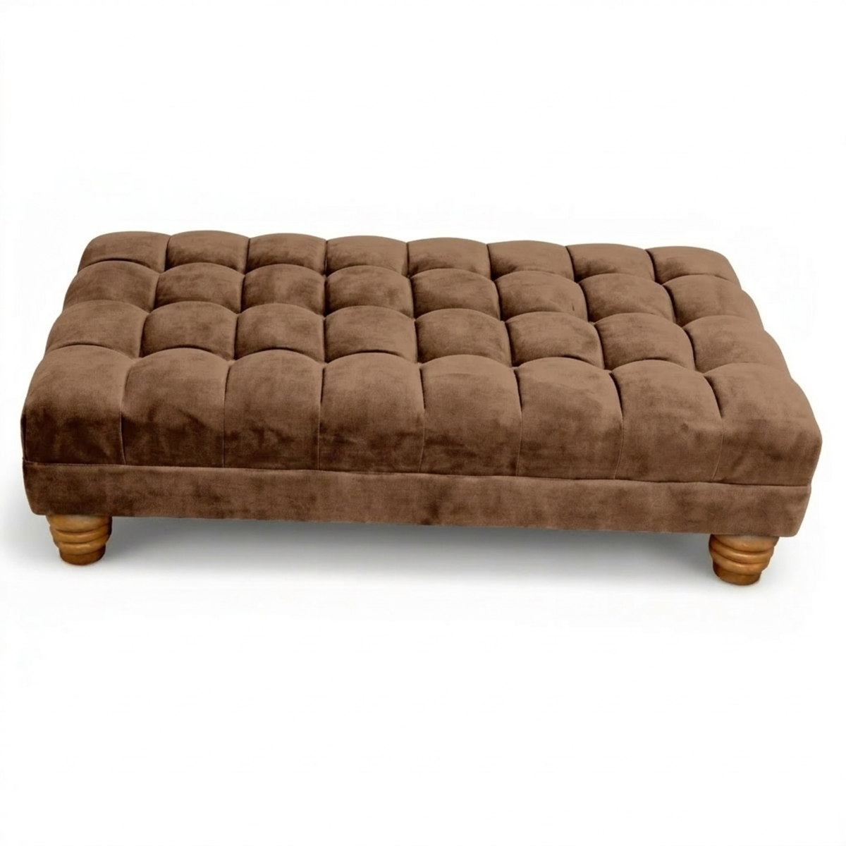Foot Stool - Chesterfield Deep Cushioned Naples Footstool - Extra Large Ottoman Footstools for Living Room, Ottoman, Coffee Table, Bedroom Furniture
