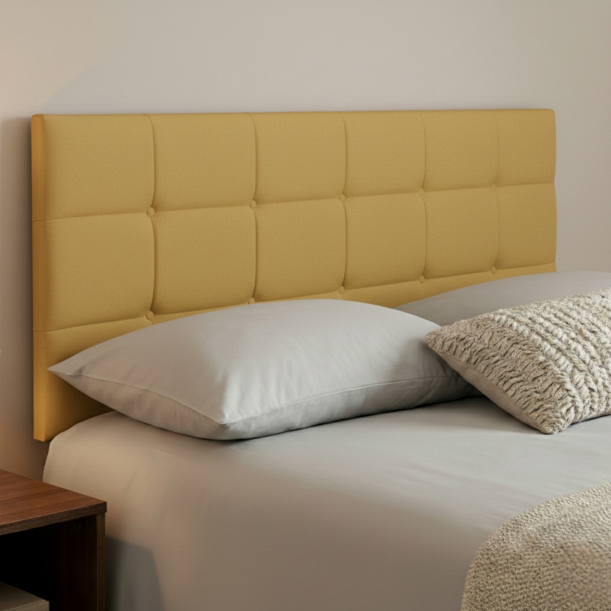 24" Cube Plush Fabric Headboard for Beds | Padded Divan Bed Headboard