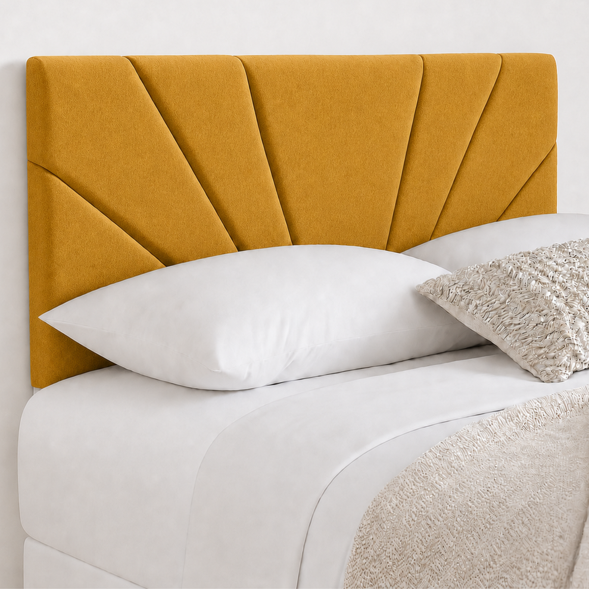 Butterfly Plush Fabric Upholstered Headboard | Padded Divan Bed Headboard | 24" Luxury Headboard