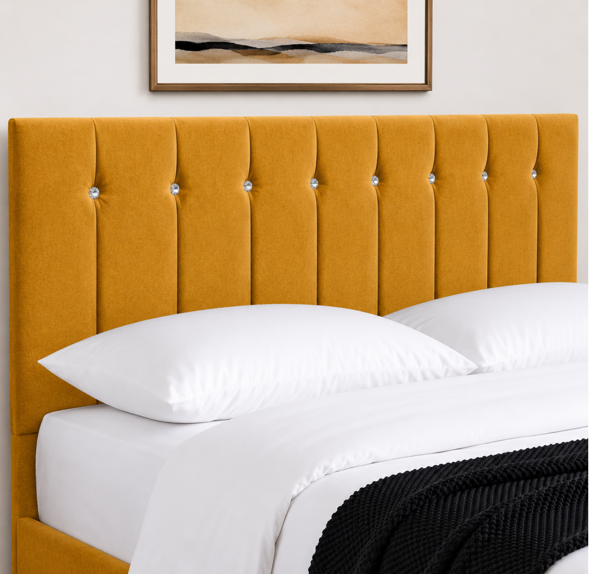 24" Sandal Plush Fabric Headboard for Beds | Padded Divan Bed Headboard