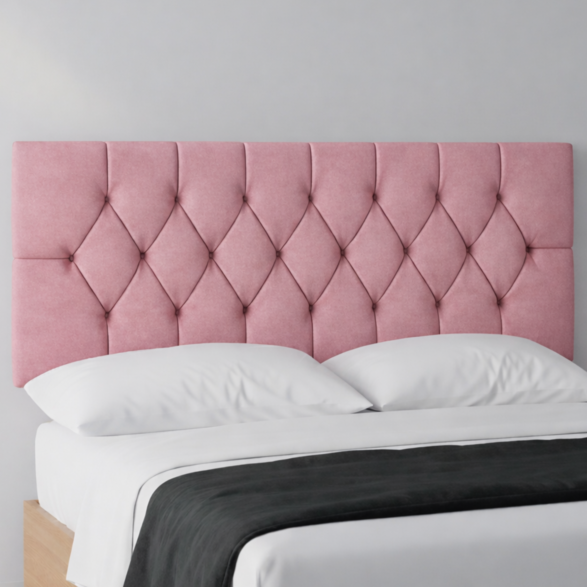 Chesterfield Plush Fabric Upholstered Headboard | 24" Padded Headboard for Beds