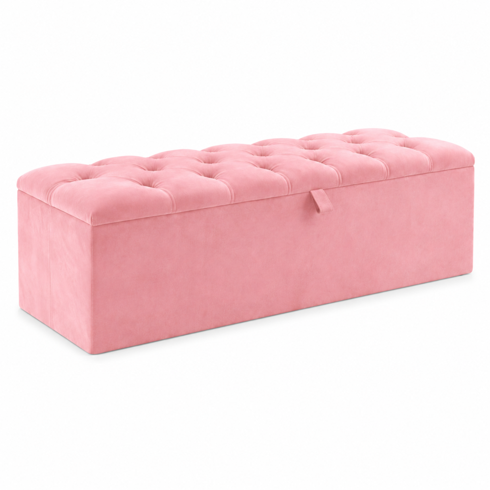 Storage Ottoman Box | Chesterfield Design Plush Upholstered Bench | Hidden Storage Footstool