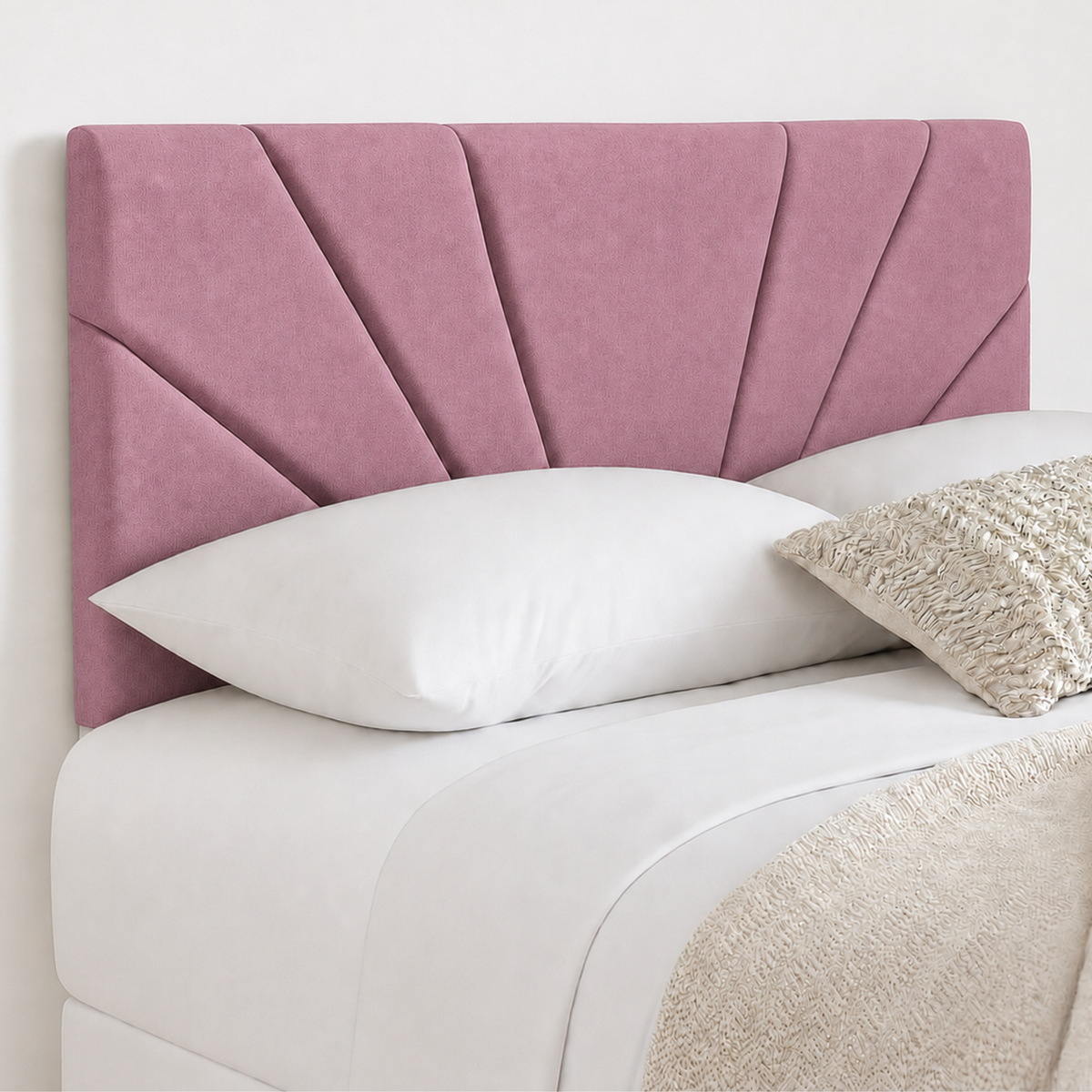 Butterfly Plush Fabric Upholstered Headboard | Padded Divan Bed Headboard | 24" Luxury Headboard