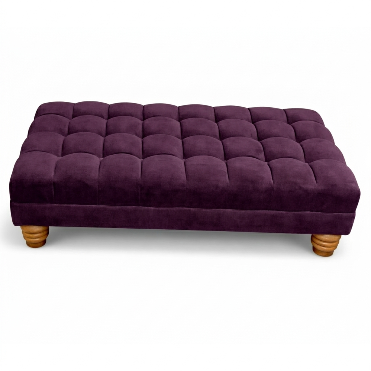 Foot Stool - Chesterfield Deep Cushioned Naples Footstool - Extra Large Ottoman Footstools for Living Room, Ottoman, Coffee Table, Bedroom Furniture