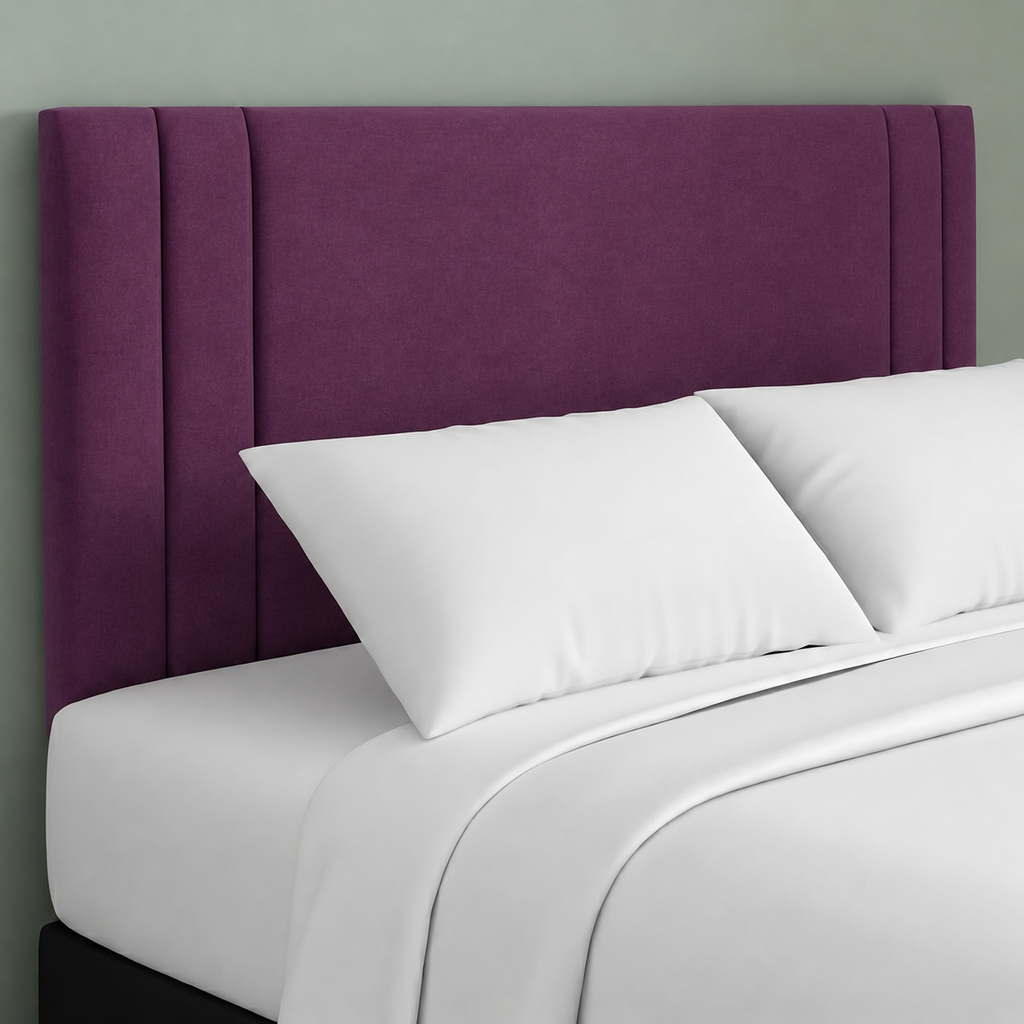24" Indigo Plush Fabric Headboard for Beds | Padded Divan Bed Headboard