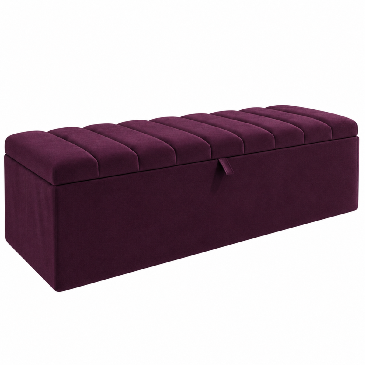 Storage Ottoman Box | Lined Top Design Plush Upholstered Bench | Hidden Storage Footstool