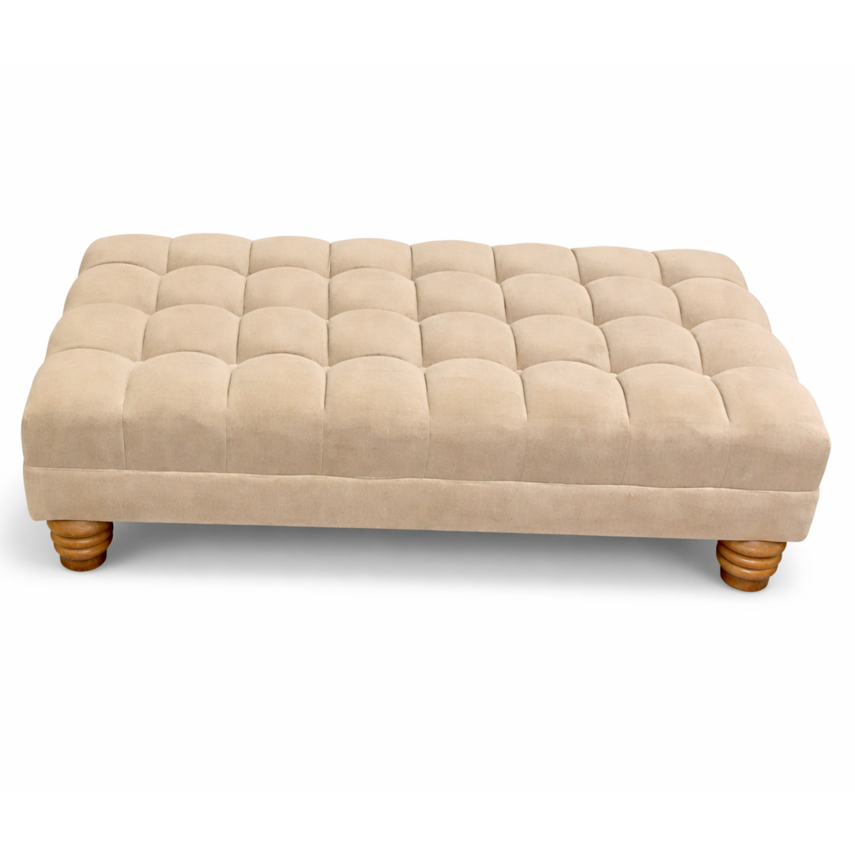 Foot Stool - Chesterfield Deep Cushioned Naples Footstool - Extra Large Ottoman Footstools for Living Room, Ottoman, Coffee Table, Bedroom Furniture
