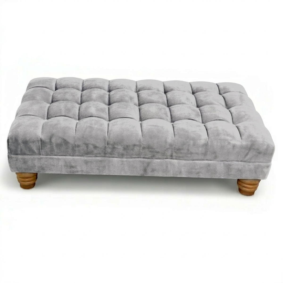 Foot Stool - Chesterfield Deep Cushioned Naples Footstool - Extra Large Ottoman Footstools for Living Room, Ottoman, Coffee Table, Bedroom Furniture