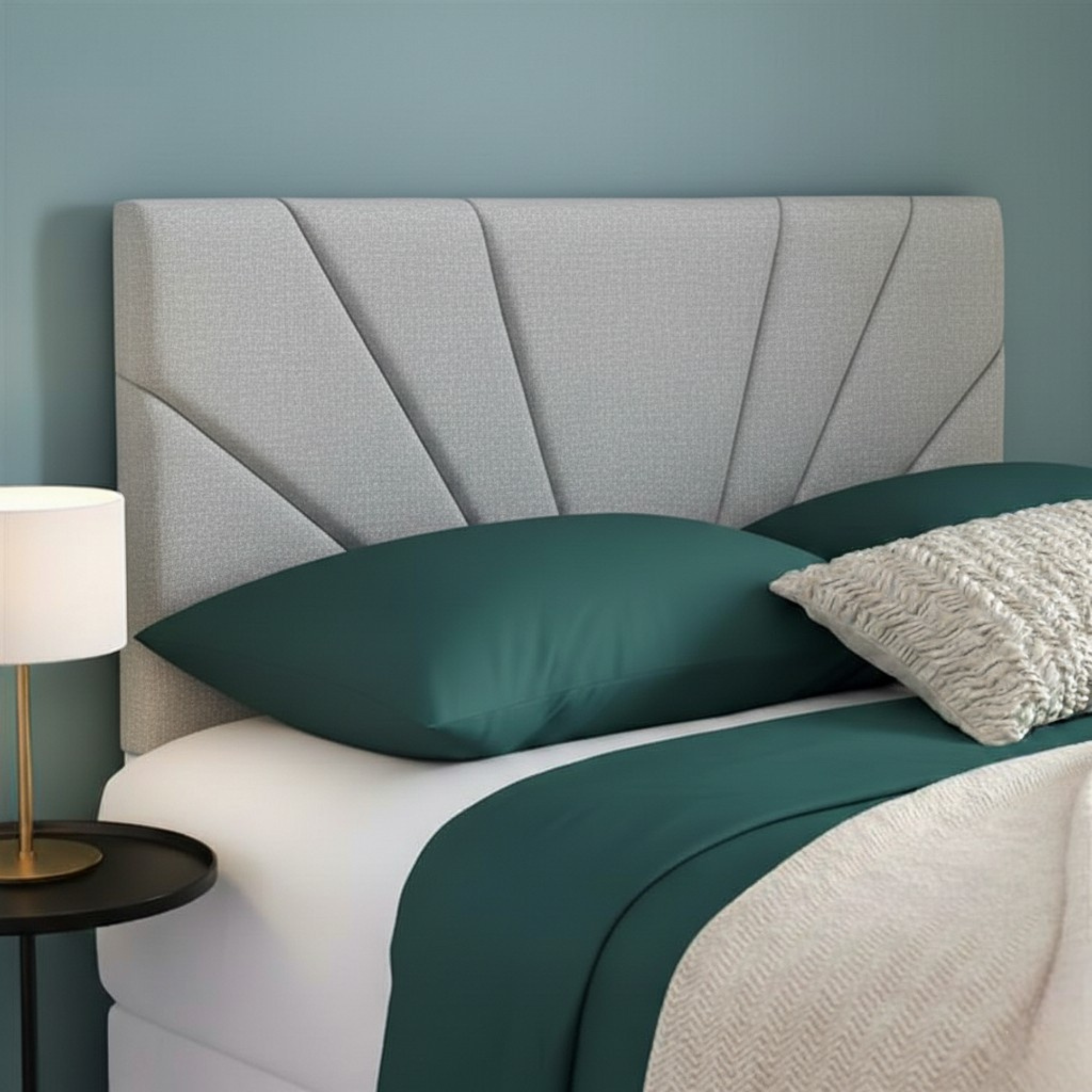 Butterfly Plush Fabric Upholstered Headboard | Padded Divan Bed Headboard | 24" Luxury Headboard