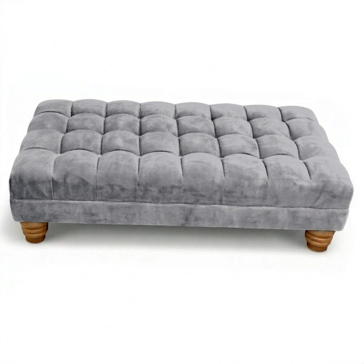 Foot Stool - Chesterfield Deep Cushioned Naples Footstool - Extra Large Ottoman Footstools for Living Room, Ottoman, Coffee Table, Bedroom Furniture