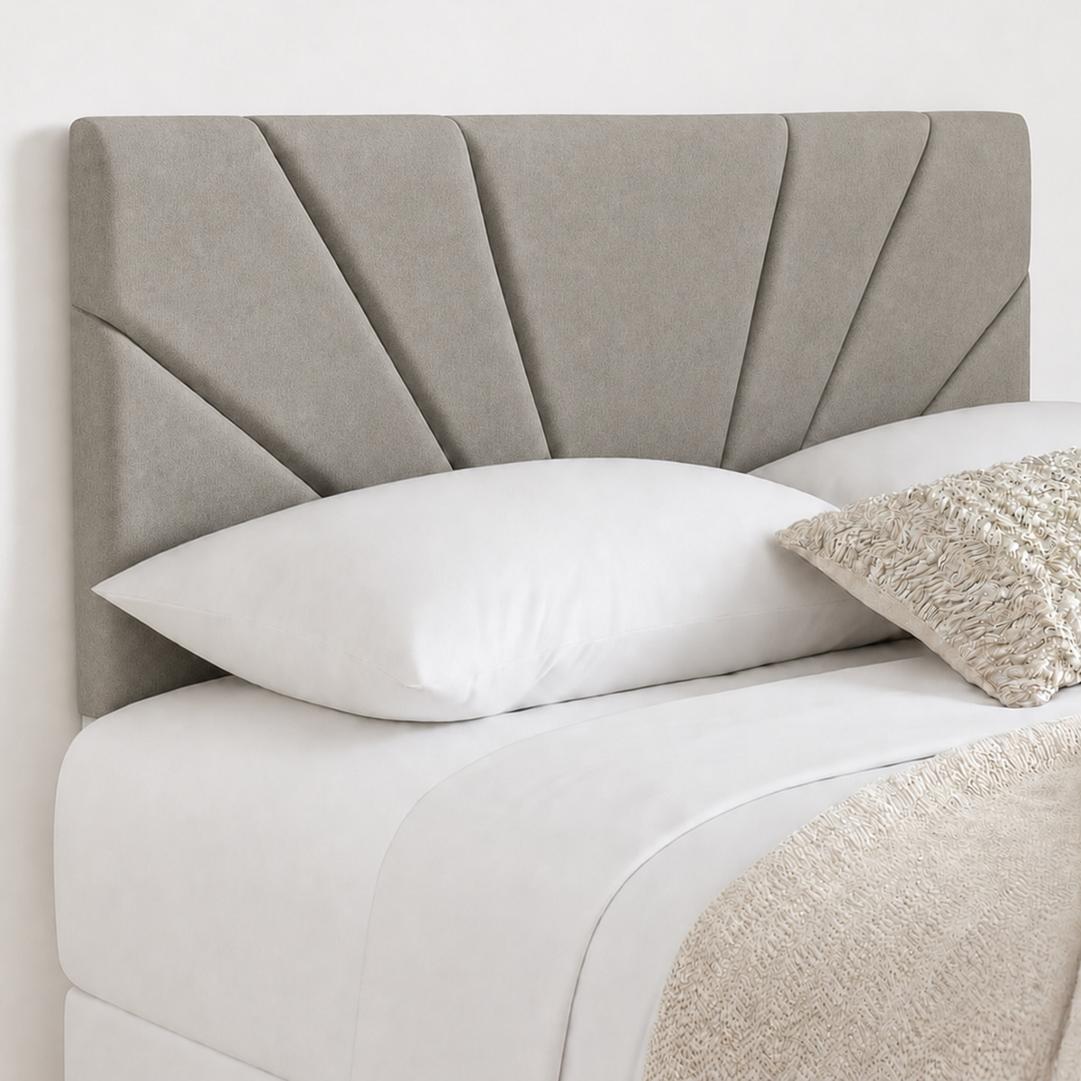 Butterfly Plush Fabric Upholstered Headboard | Padded Divan Bed Headboard | 24" Luxury Headboard
