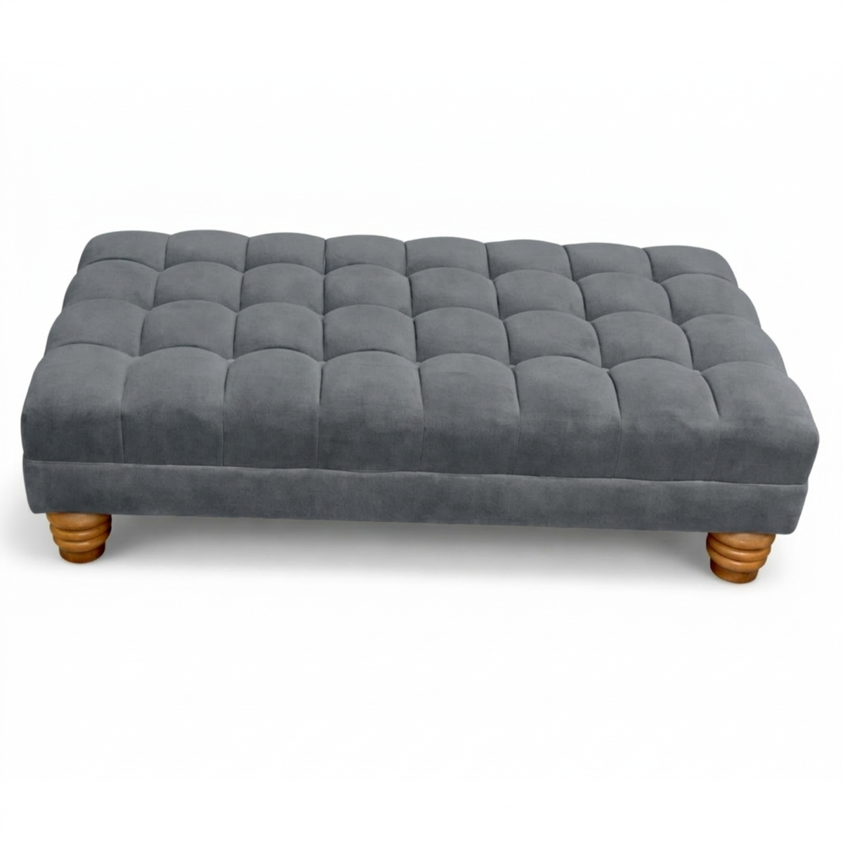 Foot Stool - Chesterfield Deep Cushioned Naples Footstool - Extra Large Ottoman Footstools for Living Room, Ottoman, Coffee Table, Bedroom Furniture