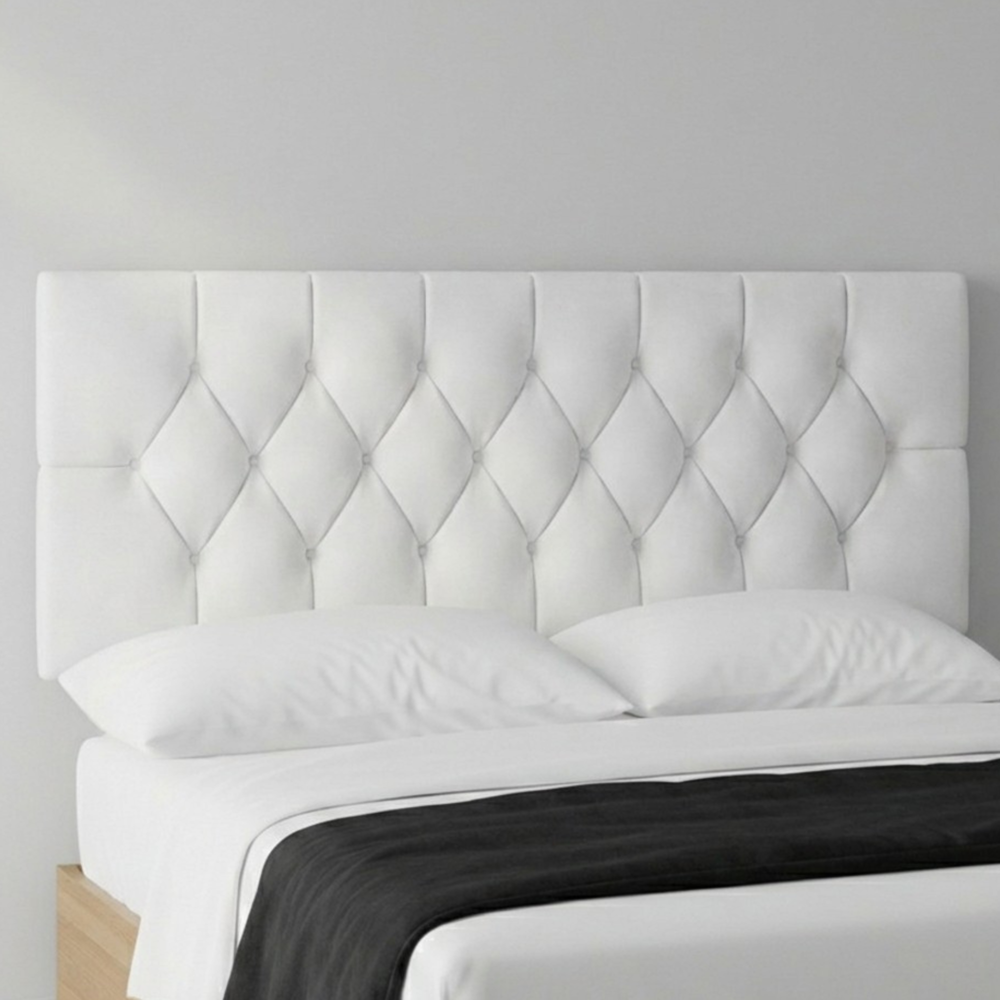 Chesterfield Plush Fabric Upholstered Headboard | 24" Padded Headboard for Beds