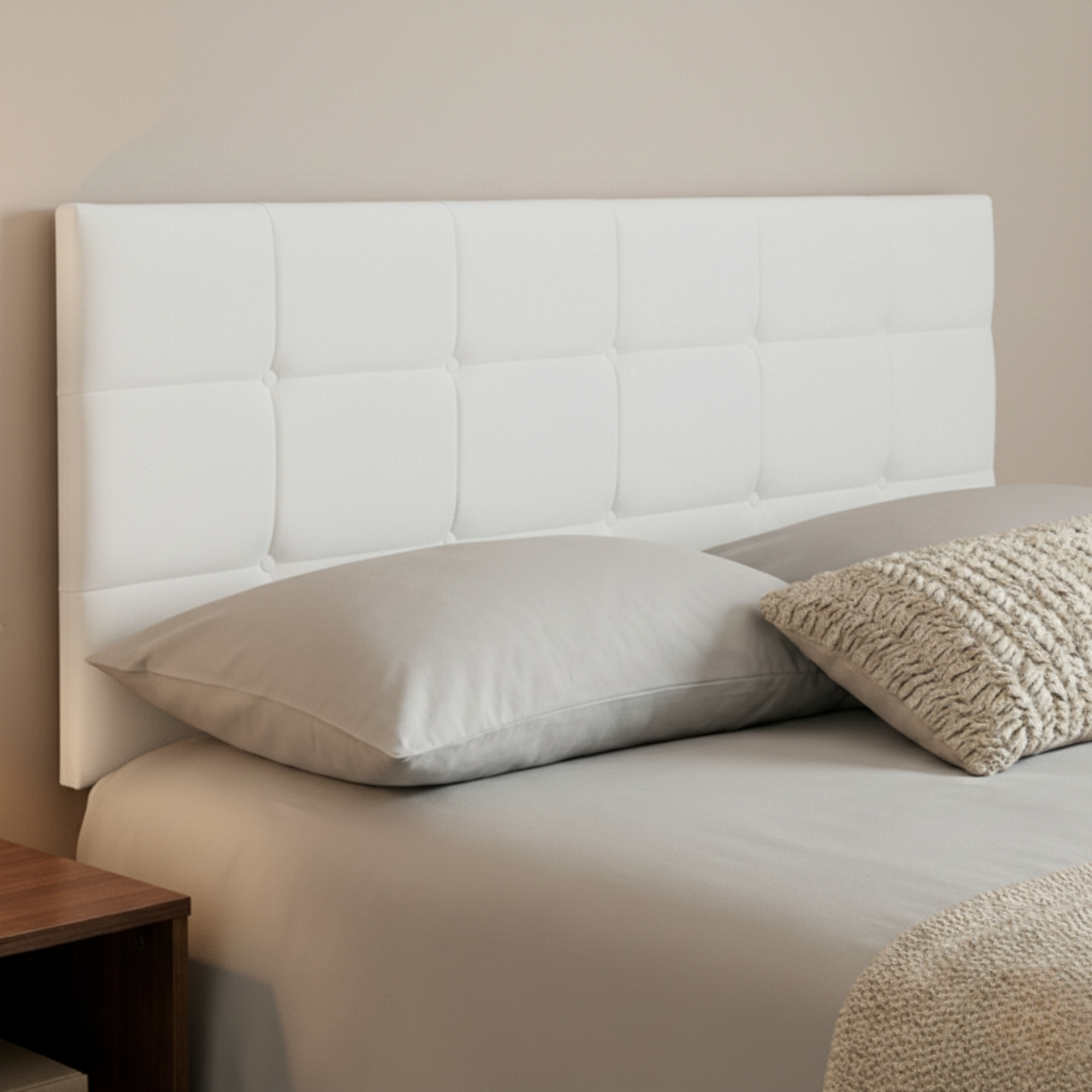24" Cube Plush Fabric Headboard for Beds | Padded Divan Bed Headboard