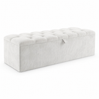 Storage Ottoman Box | Chesterfield Design Plush Upholstered Bench | Hidden Storage Footstool