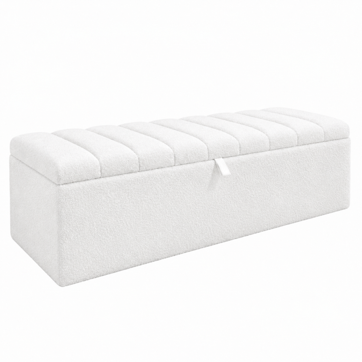 Storage Ottoman Box | Lined Top Design Plush Upholstered Bench | Hidden Storage Footstool