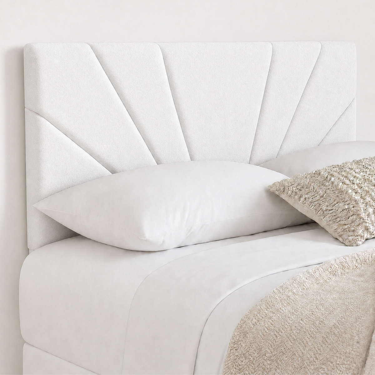 Butterfly Plush Fabric Upholstered Headboard | Padded Divan Bed Headboard | 24" Luxury Headboard