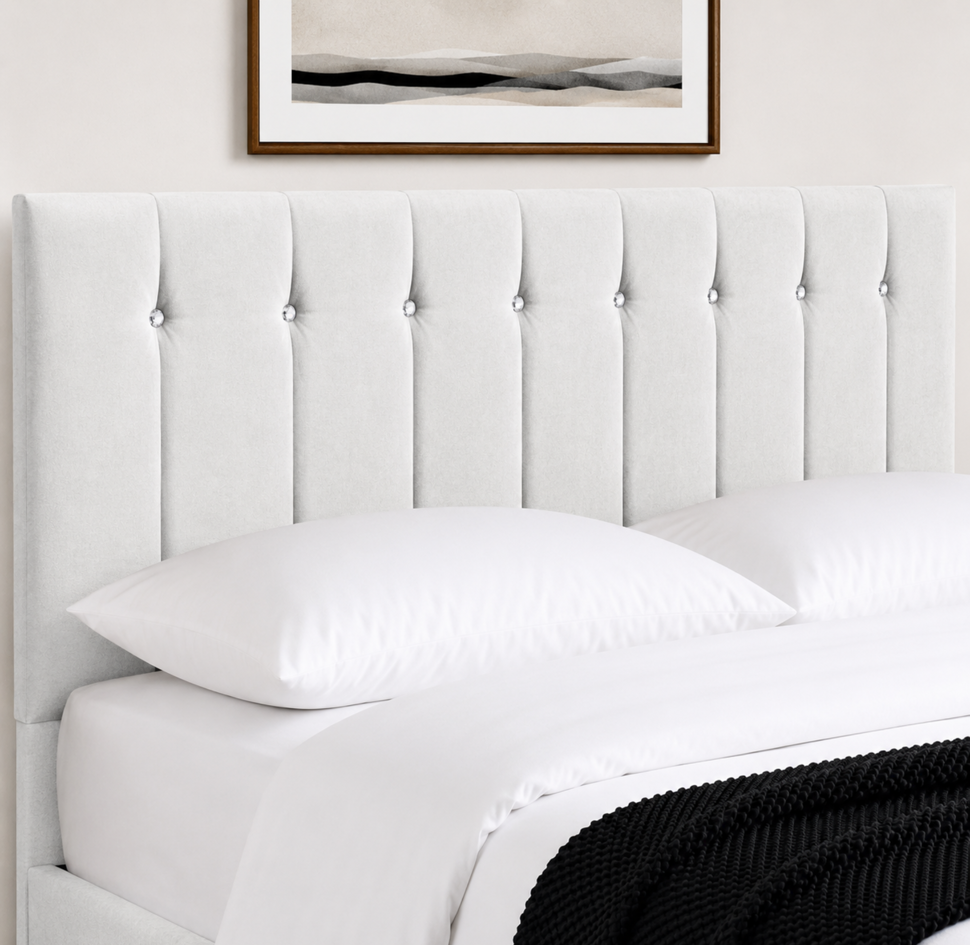 24" Sandal Plush Fabric Headboard for Beds | Padded Divan Bed Headboard