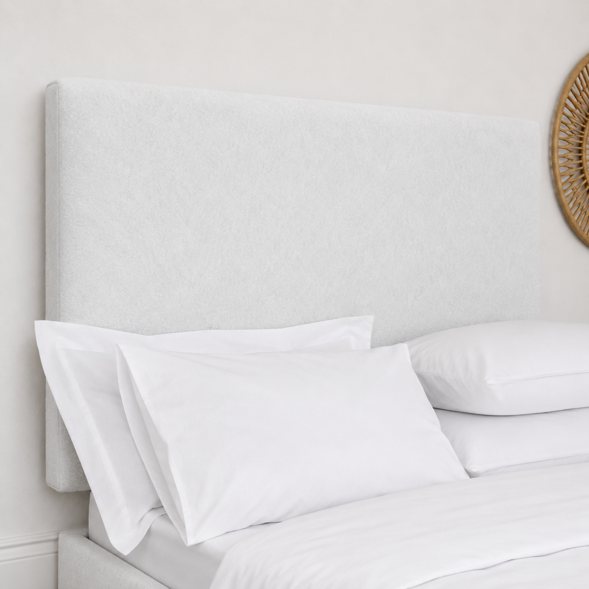 24" Plain Design Plush Fabric Headboard for Beds | Padded Divan Bed Headboard