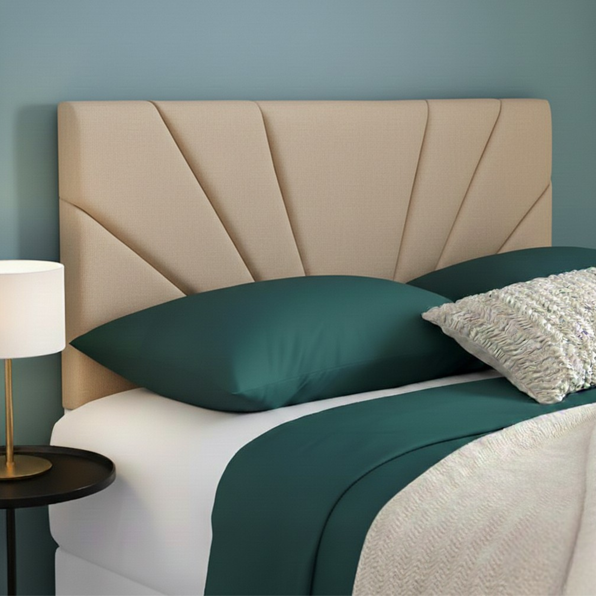 Butterfly Plush Fabric Upholstered Headboard | Padded Divan Bed Headboard | 24" Luxury Headboard