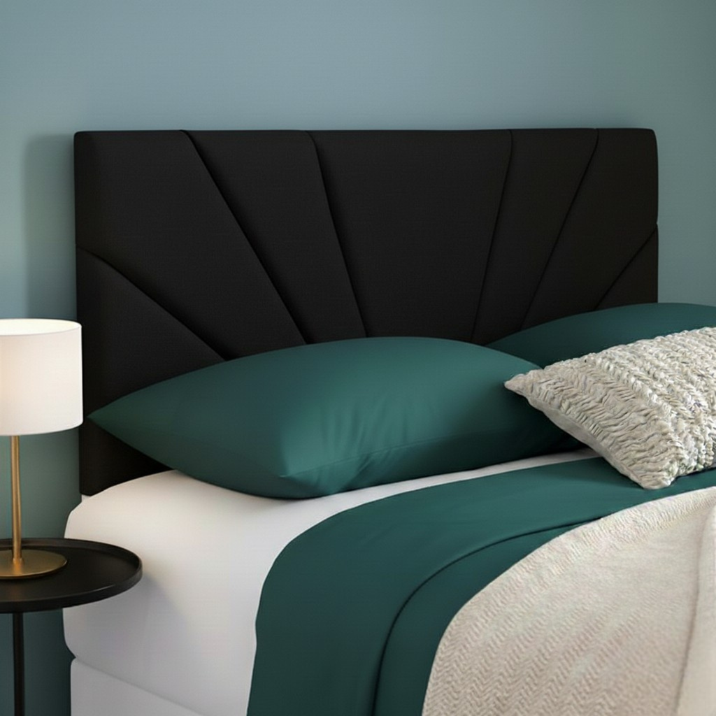 Butterfly Plush Fabric Upholstered Headboard | Padded Divan Bed Headboard | 24" Luxury Headboard
