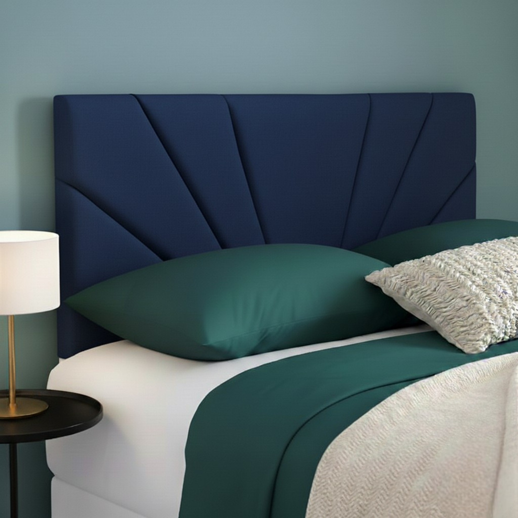Butterfly Plush Fabric Upholstered Headboard | Padded Divan Bed Headboard | 24" Luxury Headboard