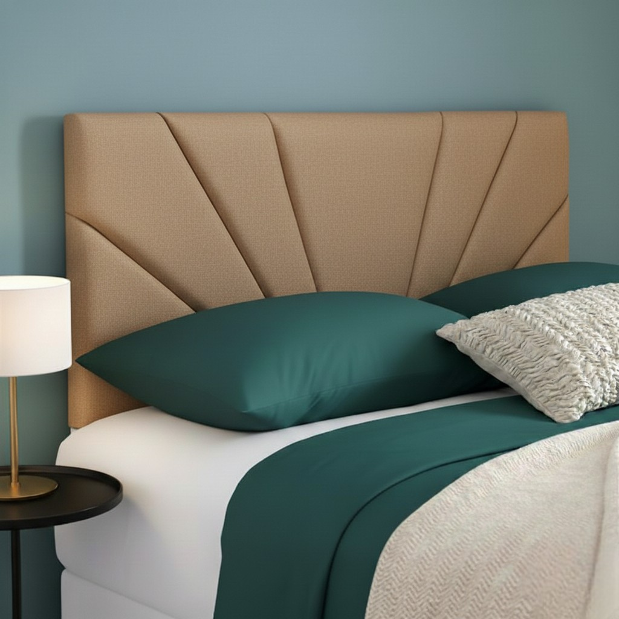 Butterfly Plush Fabric Upholstered Headboard | Padded Divan Bed Headboard | 24" Luxury Headboard