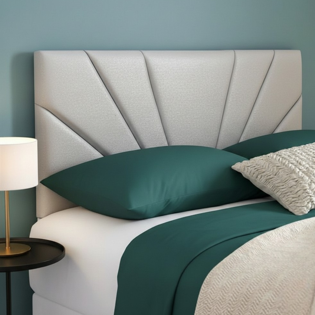 Butterfly Plush Fabric Upholstered Headboard | Padded Divan Bed Headboard | 24" Luxury Headboard