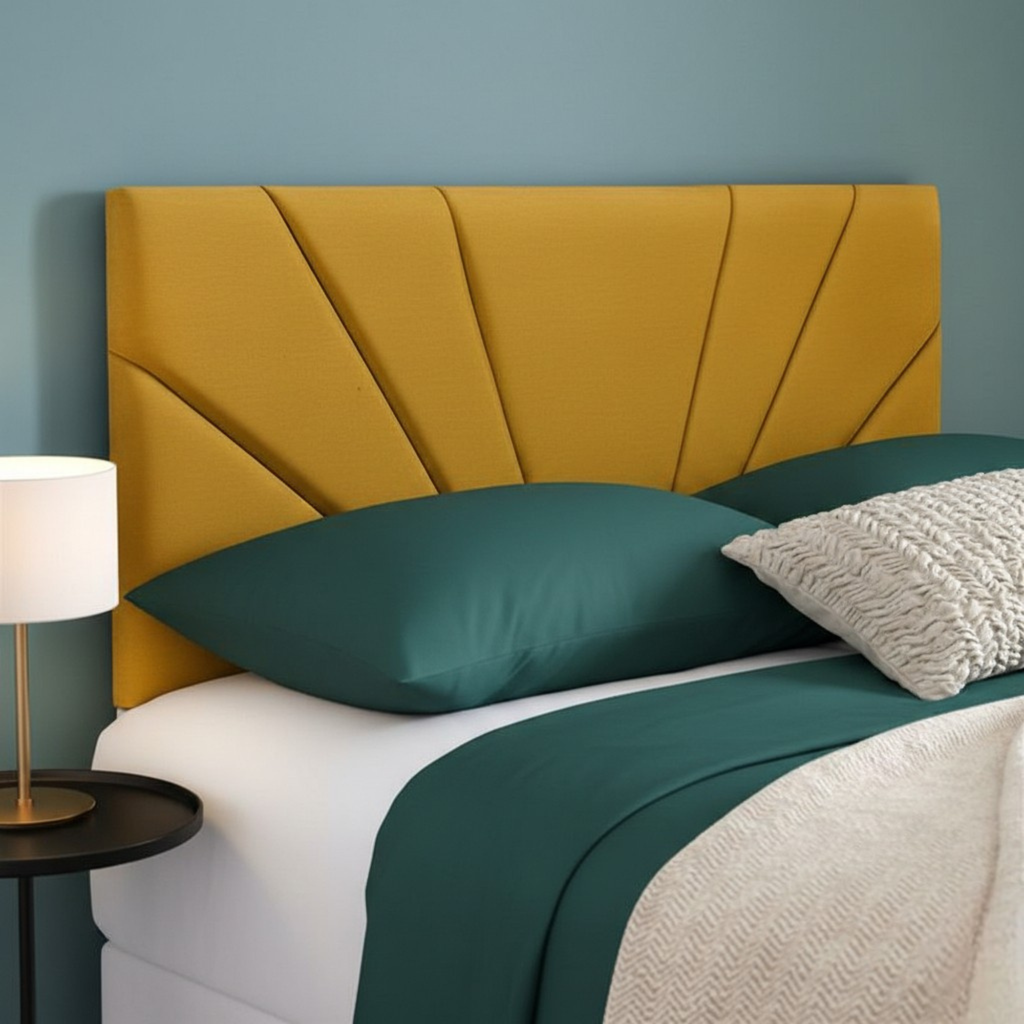 Butterfly Plush Fabric Upholstered Headboard | Padded Divan Bed Headboard | 24" Luxury Headboard