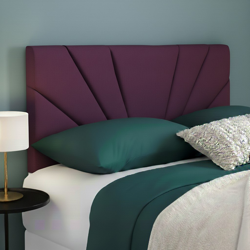 Butterfly Plush Fabric Upholstered Headboard | Padded Divan Bed Headboard | 24" Luxury Headboard