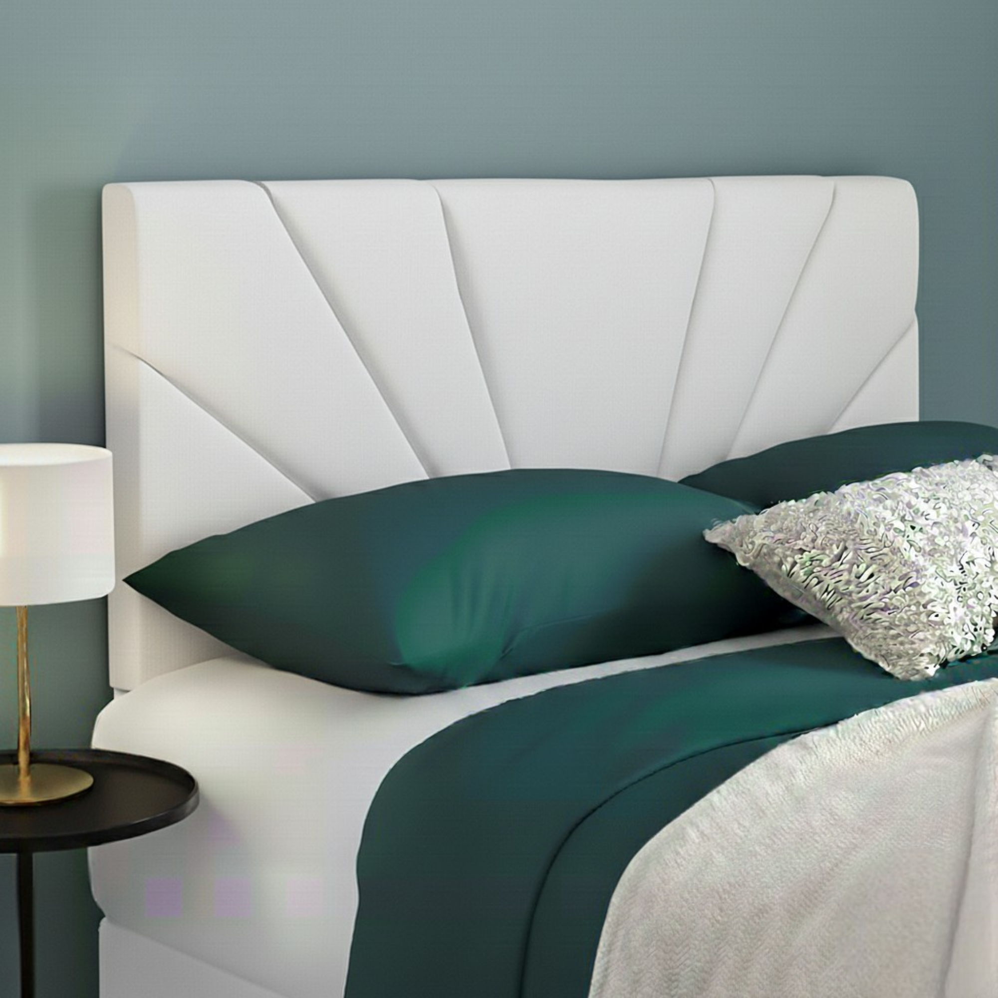 Butterfly Plush Fabric Upholstered Headboard | Padded Divan Bed Headboard | 24" Luxury Headboard